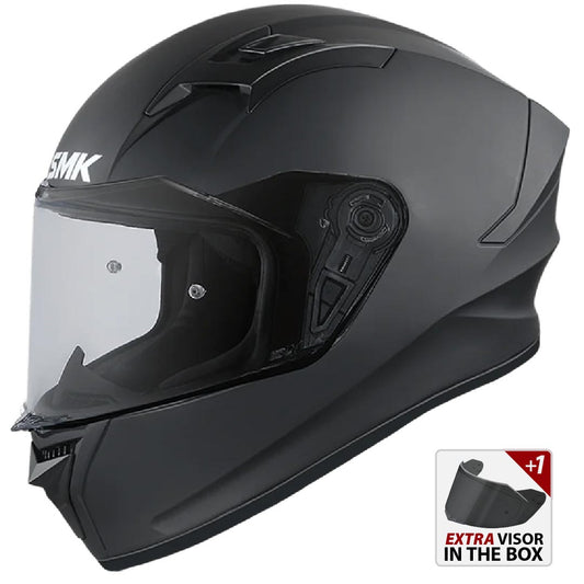 SMK Stellar Matte Black Helmet MA200