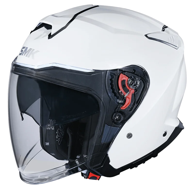 SMK GTJ Gloss White Helmet GL100