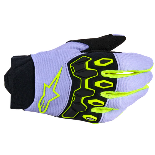 Alpinestars 2026 Youth & Kids Full Bore V2 Gloves Purple/Yellow Fluo