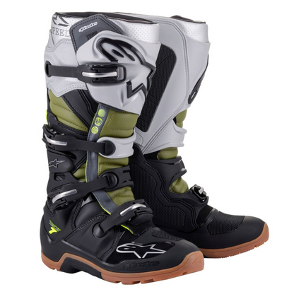 Alpinestars Tech 7 Enduro Boots Black/Silver/Military Green