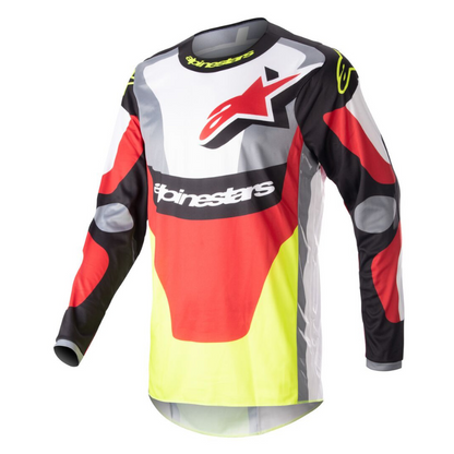 Alpinestars 2024 Fluid Agent Jersey Black/Mars Red/Yellow Fluo