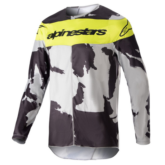 Alpinestars 2023 Racer Tactical Jersey Cast Grey Camo Yellow Fluo