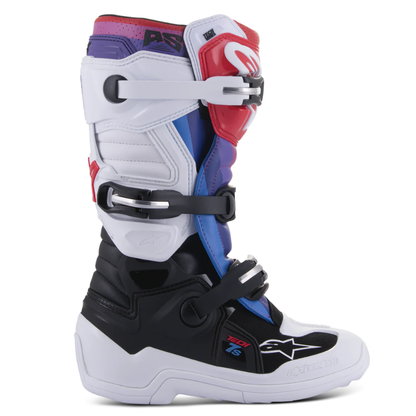 Alpinestars Tech 7S Youth Boots Black/White/Rainbow