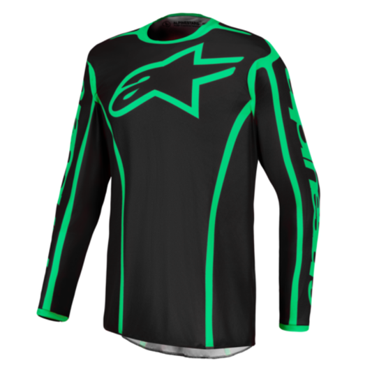 Alpinestars 2027 Fluid Apex V2 Jersey Black/Green Fluo