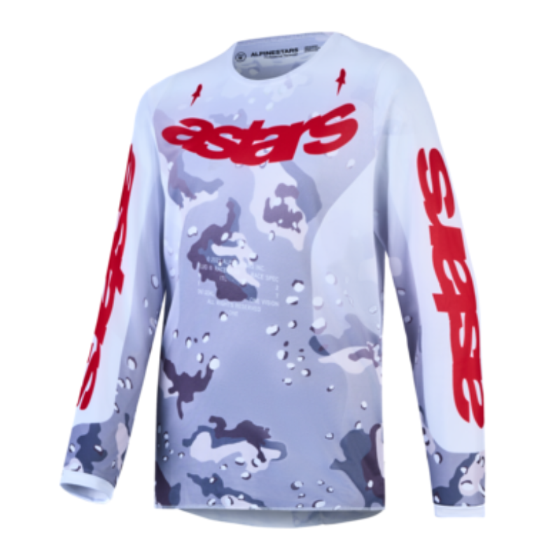 Alpinestars 2027 Youth Fluid Lone Jersey Grey Camo/White/Fire Red