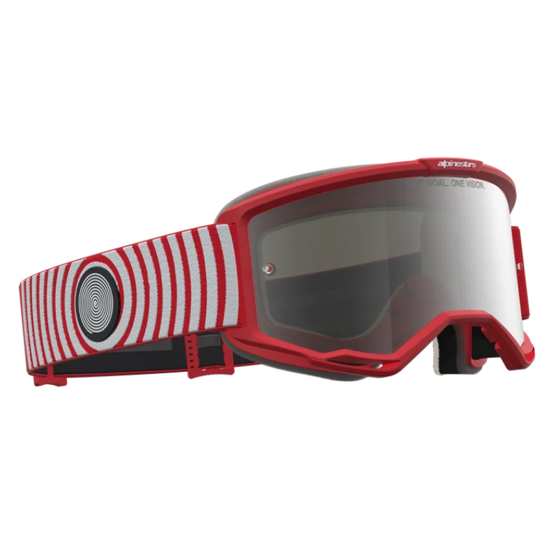 Alpinestars Vision 5 Hone Goggles Red/White/Mirror Silver