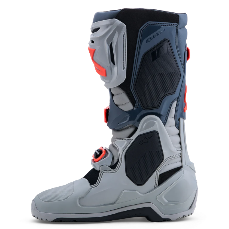 Alpinestars Tech 10 Enduro Boots Mid Gray/Dark Gray/Red Fluo