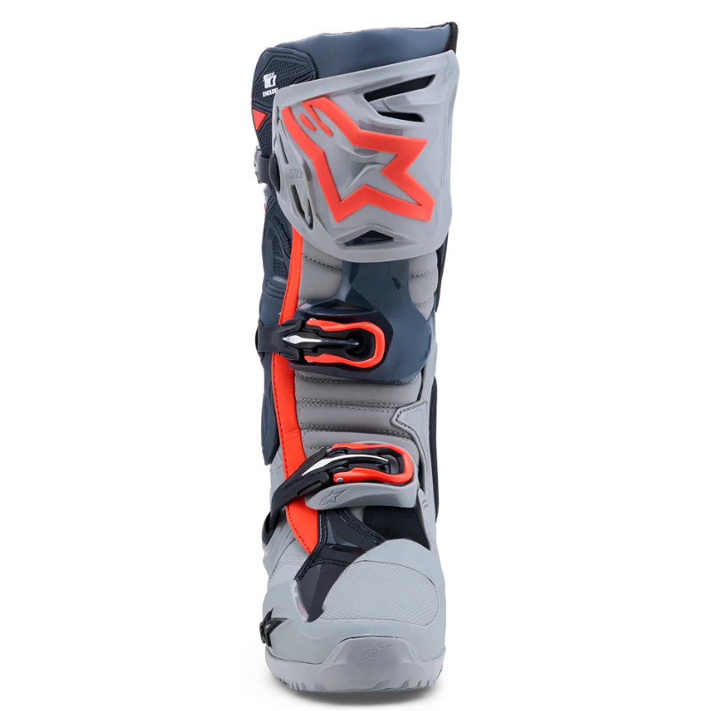 Alpinestars Tech 10 Enduro Boots Mid Gray/Dark Gray/Red Fluo