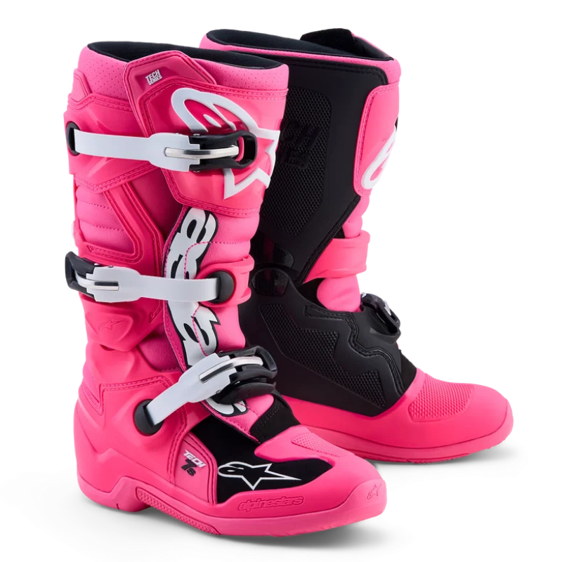 Alpinestars Tech 7S Youth Boots Pink Fluo/Black/White