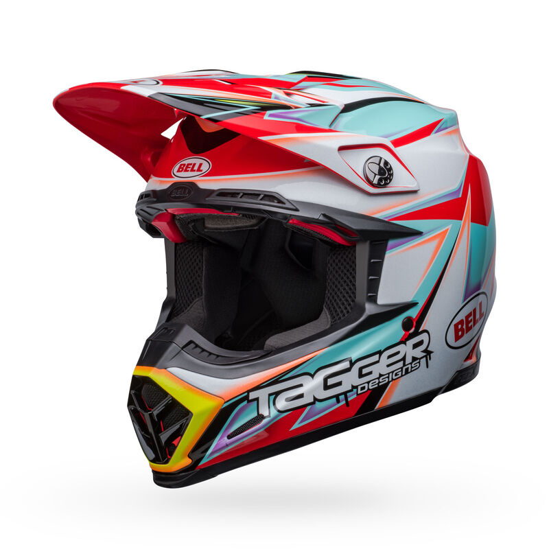 Bell Moto-9S Flex Tagger Edge White/Aqua ECE 22/06