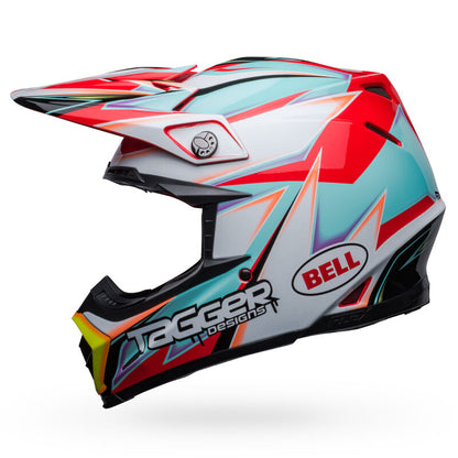 Bell Moto-9S Flex Tagger Edge White/Aqua ECE 22/06