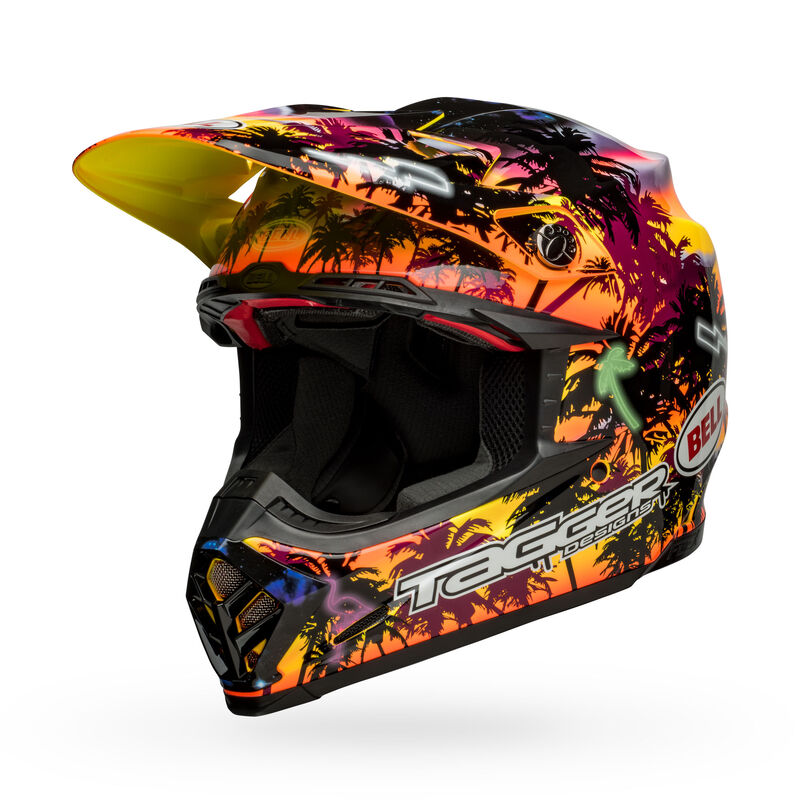 Bell Moto-9S Flex Tagger Tropical Fever Yellow/Orange ECE 22/06
