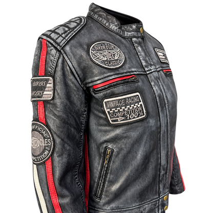 NEXO Ladies Café Racer v2 Leather Jacket - Denim Wax