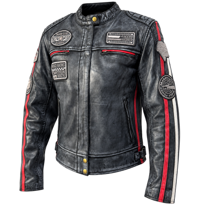 NEXO Ladies Café Racer v2 Leather Jacket - Denim Wax
