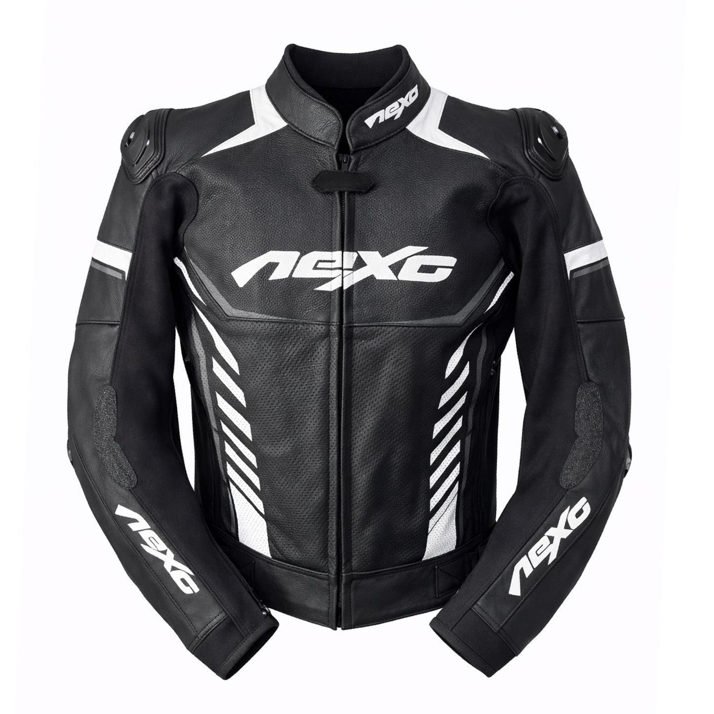 Nexo STR Leather Jacket Black White