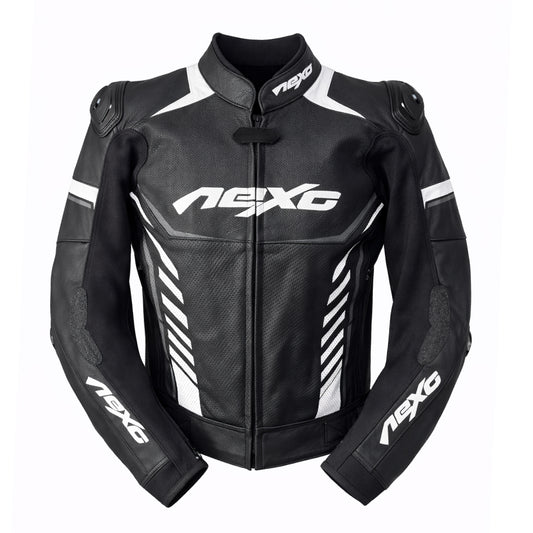 Nexo STR Leather Jacket Black White
