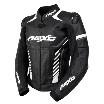 Nexo STR Leather Jacket Black White