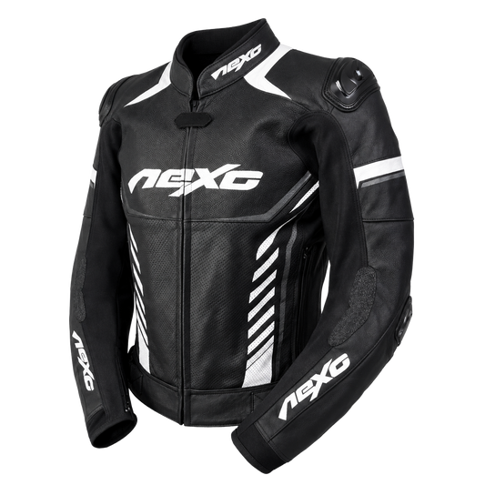Nexo STR Leather Jacket Black White