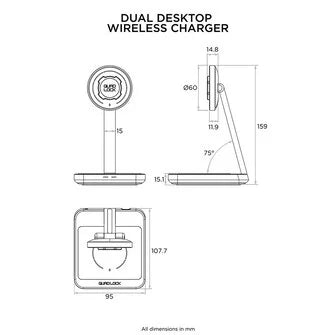 Quad Lock Mag Dual Desktop Wireless Charger
