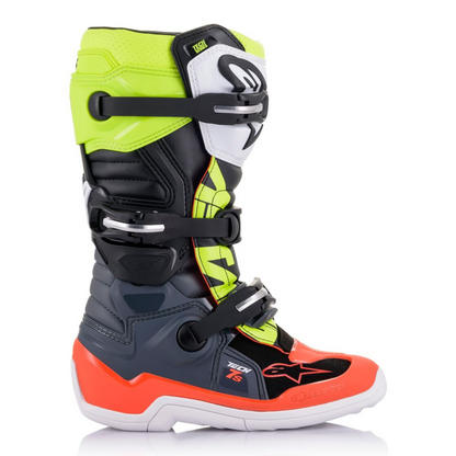 Alpinestars Tech 7S Youth Boots Grey/Red/Yellow