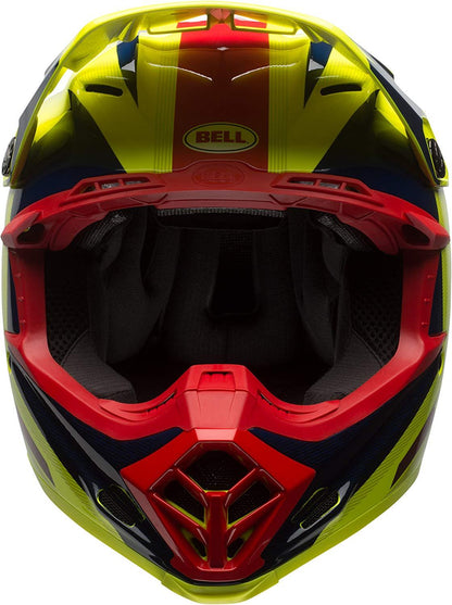 Bell Moto-9 Flex Vice Blue/Yellow (no matching Peak - black only)