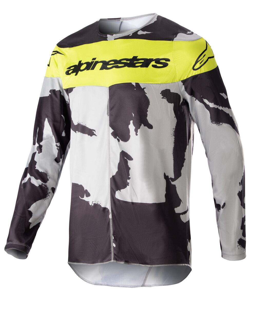 Alpinestars 2023 Racer Tactical Jersey Cast Grey Camo Yellow Fluo