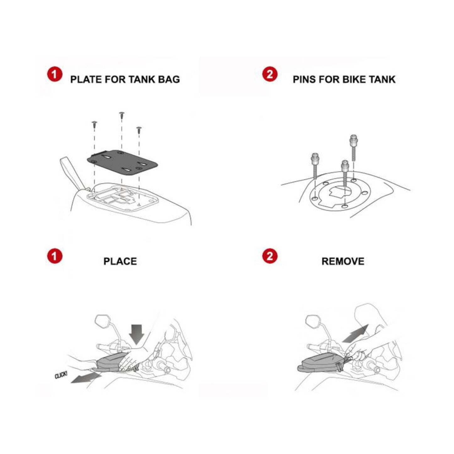 Shad Tank Bag Pin Fitting System KTM 200 Duke (11-21)