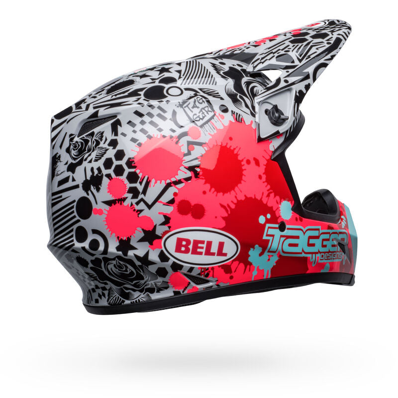 Bell MX-9 MIPS Tagger Splatter Gloss Bright Red/Gray