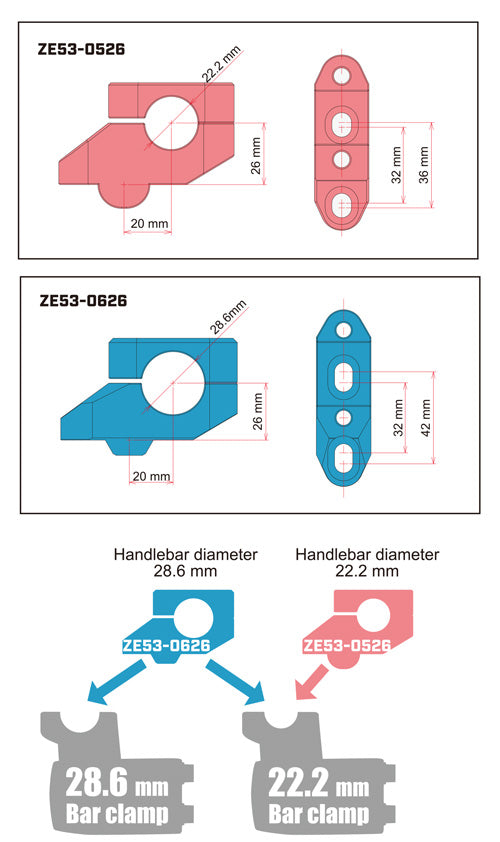 ZETA Bar Rise Kits Offset