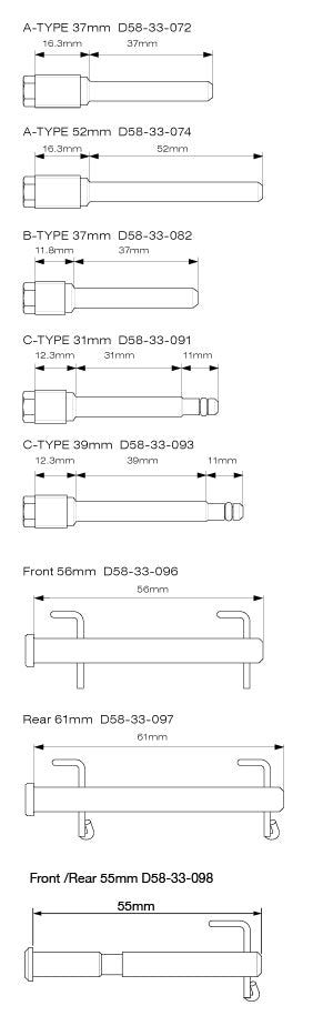DRC Stainless Brake Pin Set C-TYPE 56mm W / CLIP KTM / HU / BR F